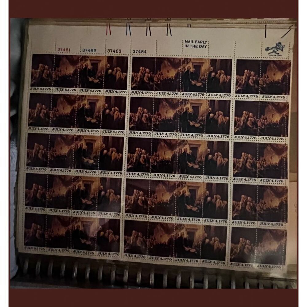 MNH ￼1976 Signing Of The Declaration Of Independence July 4, 1776 Sheet of 50 13